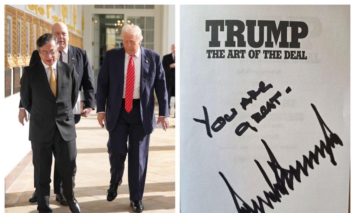 La dedicatoria que Trump le firmó a Petro y el mensaje del colombiano en las redes