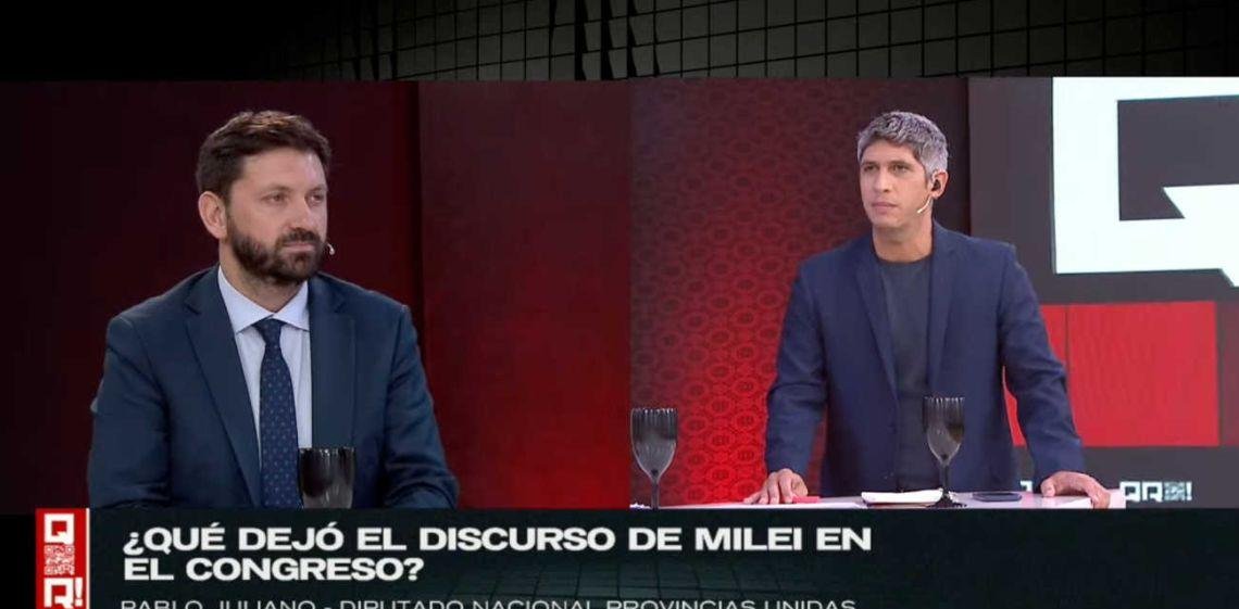 “Milei perdió una oportunidad y abrazó el pasado”, afirmó Pablo Juliano en “QR!” tras el discurso de apertura de sesiones
