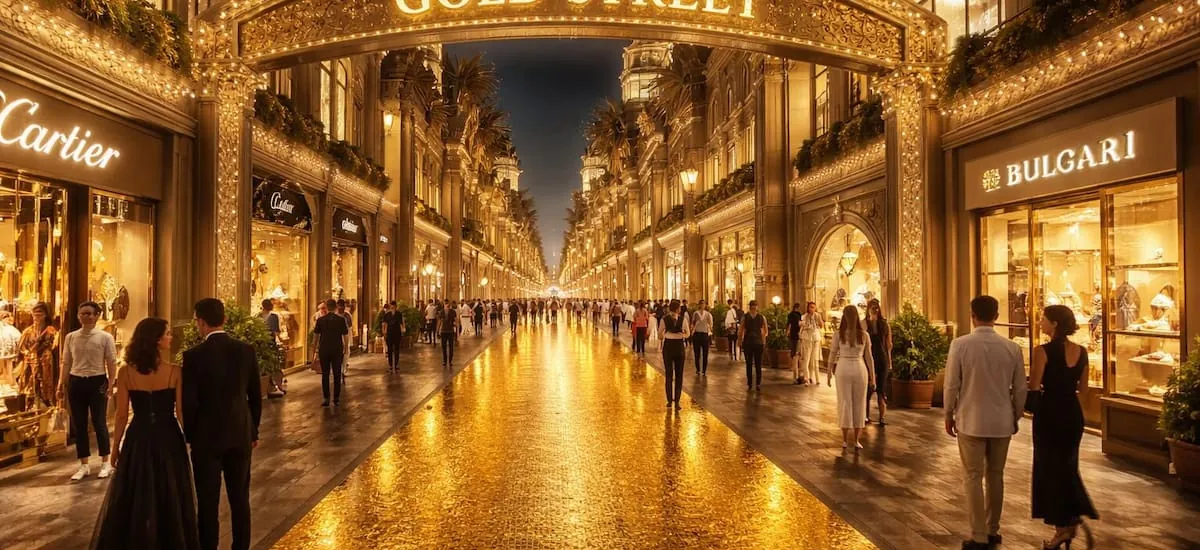 Construyen una vía asfaltada con oro en el distrito más opulento de este país: dispondrá de más de 1000 tiendas