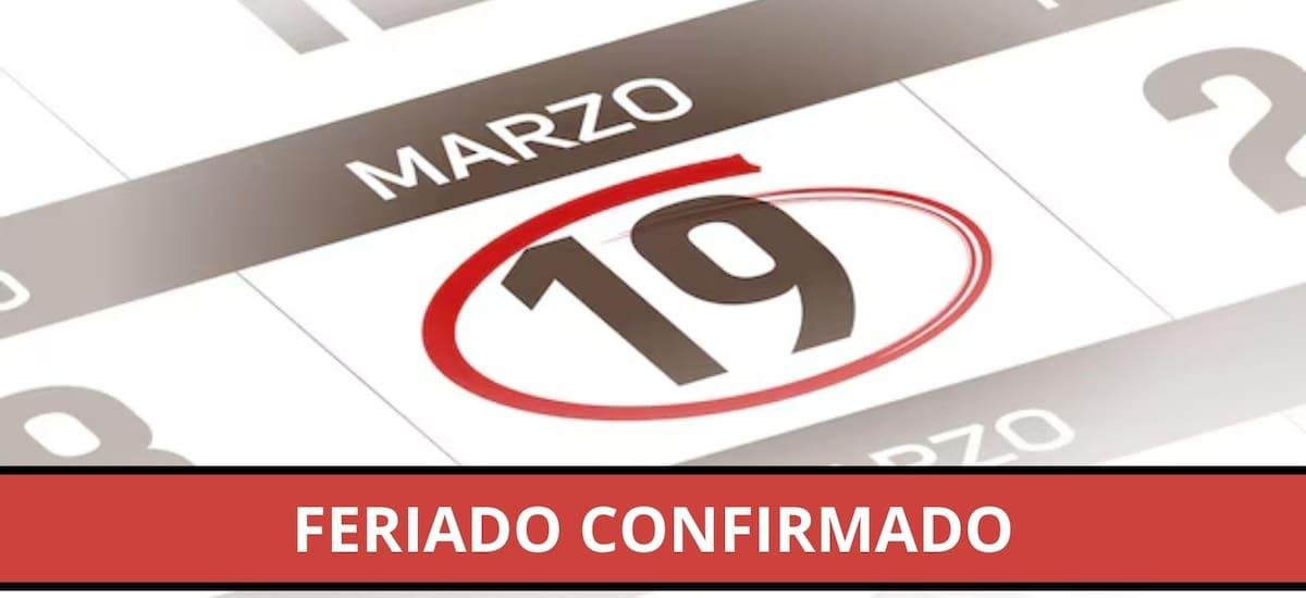 Declaran feriado el jueves 19 de marzo y estas personas tendrán una semana más corta
