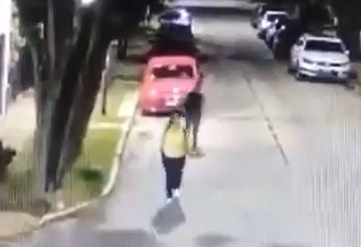 La sorprendió de atrás con una patada salvaje y la tiró al piso para robarla