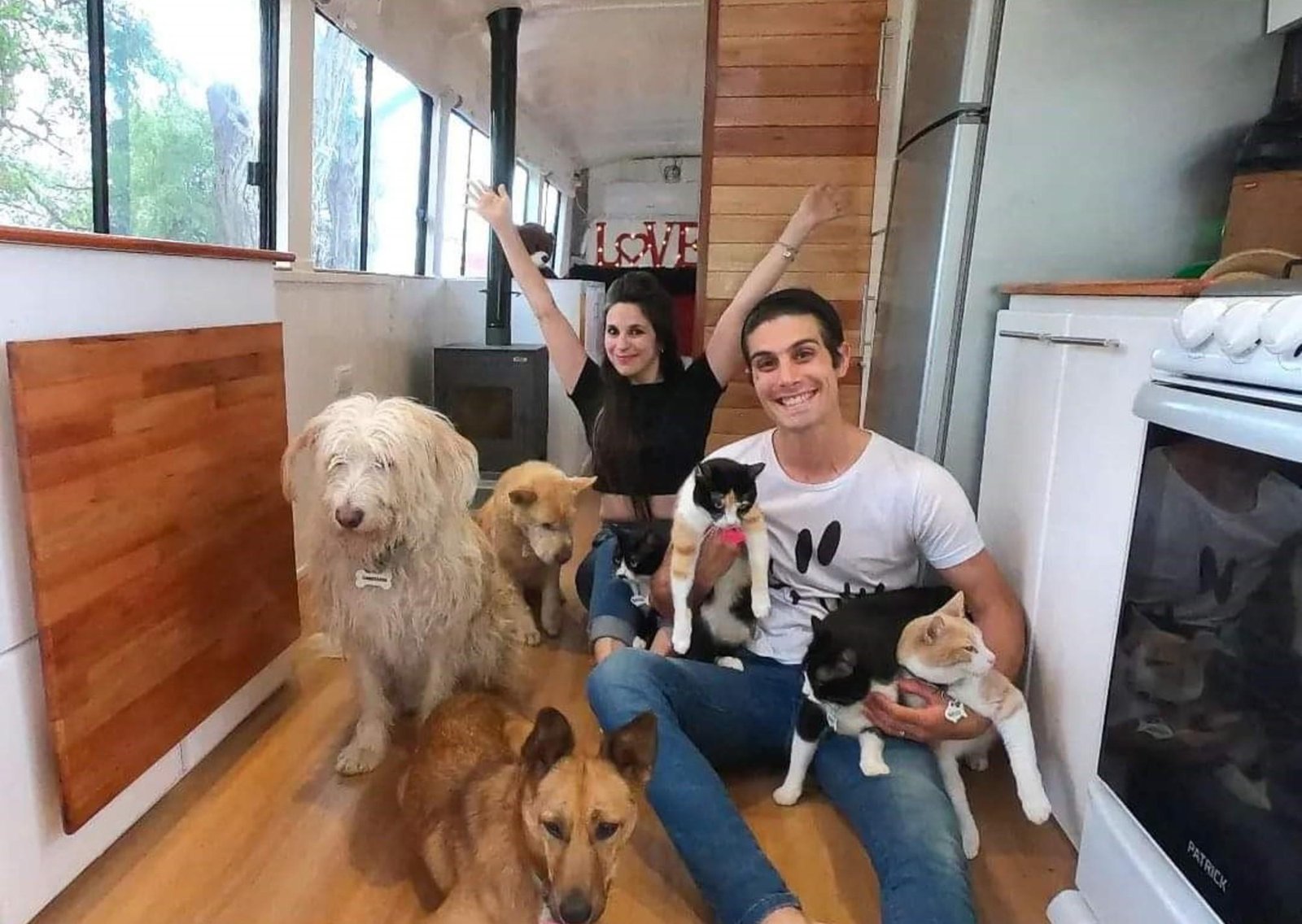 Cansada de la rutina, una pareja armó un motorhome y viaja con sus mascotas: "Nos faltaba sorpresa, adrenalina"