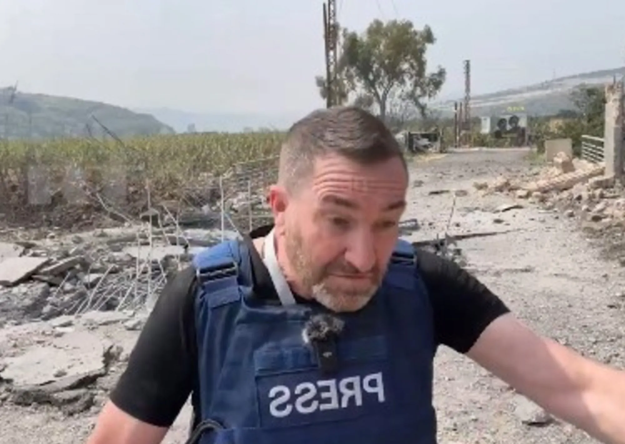 Guerra en Medio Oriente: el dramático momento en que un misil israelí estalla a metros de un periodista en Líbano