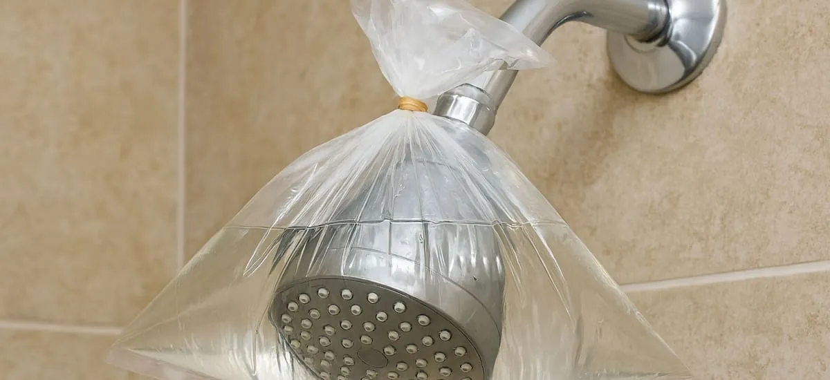 Una bolsa con vinagre en la ducha: para qué sirve y por qué lo recomiendan