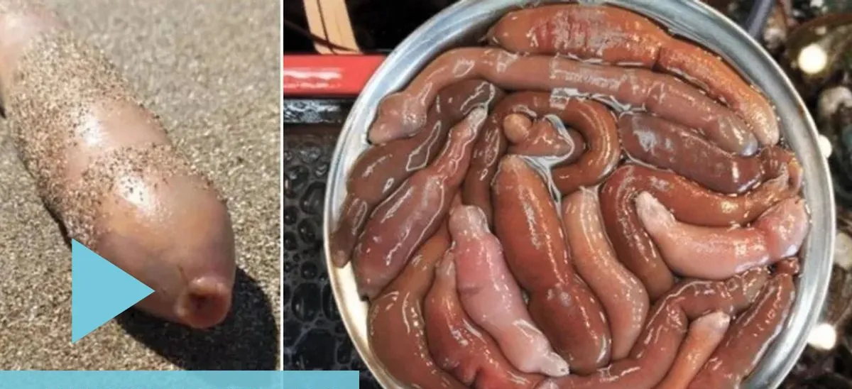 El "pez pene" que invadió las playas de la Patagonia es considerado un manjar
