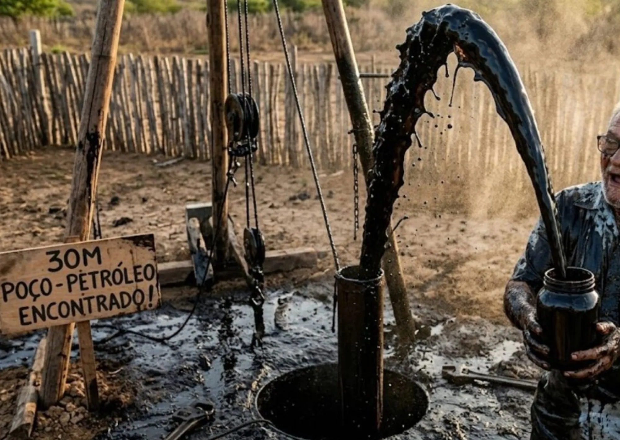 Confirmaron que desde el pozo que excavó un agricultor en su campo sale petróleo
