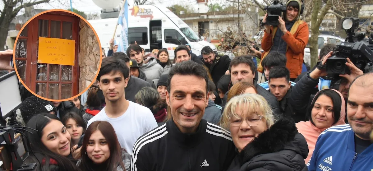 El tierno mensaje que la familia de Lionel Scaloni pegó en la puerta de su casa en Pujato