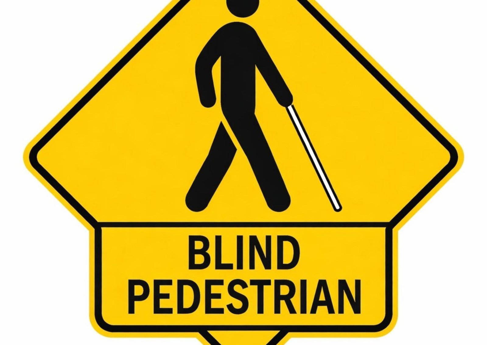 Ves a un peatón con un bastón blanco cruzando la calle: Qué debes hacer