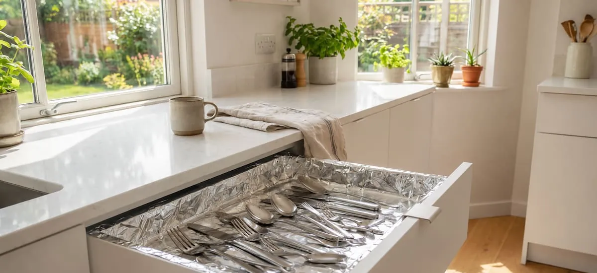Colocar papel de aluminio en los cajones de la cocina, para qué sirve y por qué lo recomiendan