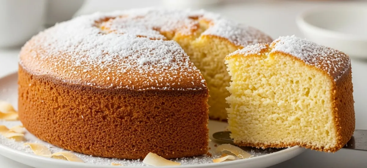 Receta de bizcochuelo de coco, rápida y fácil